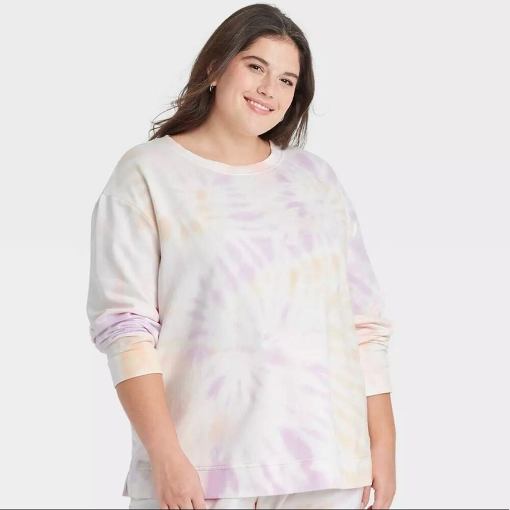 Ava & Viv Women's Plus Size Tie-Dye Sweatshirt NWT Sz 1X